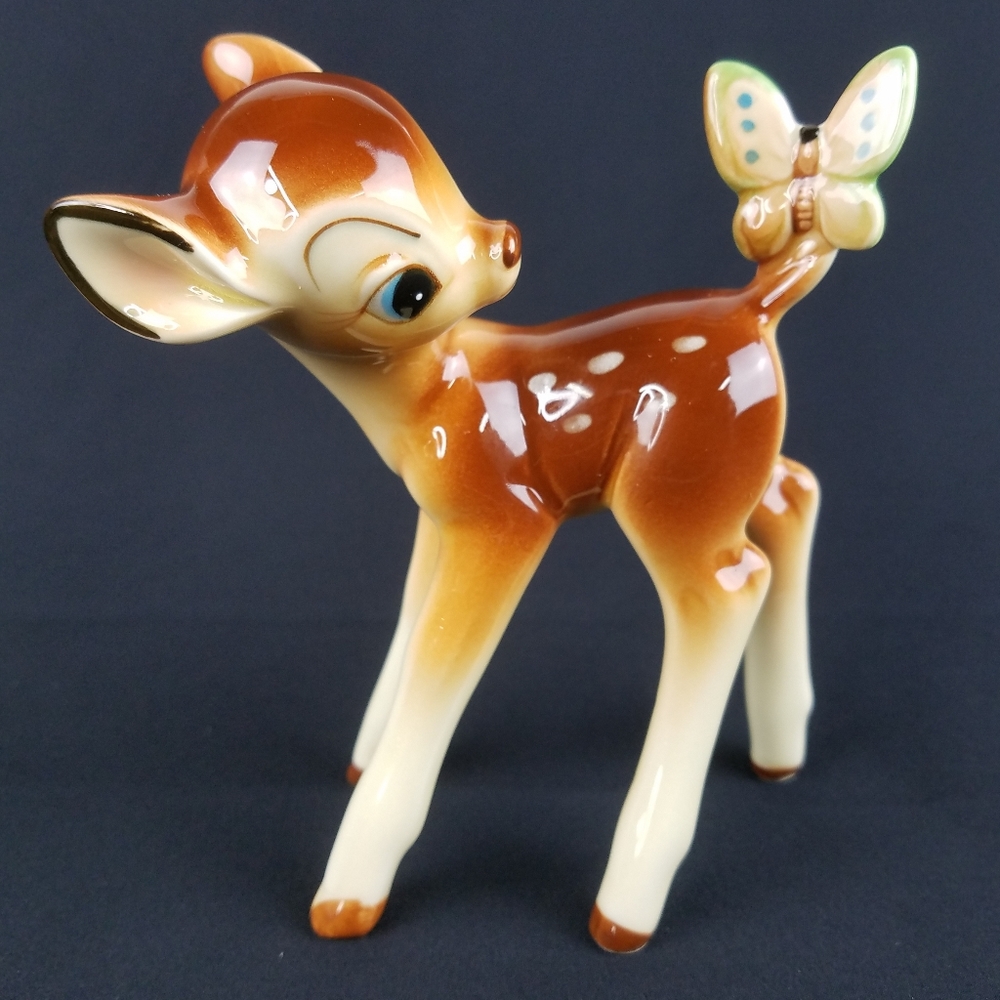 Vintage Disney Japan Bambi and Butterfly Ceramic